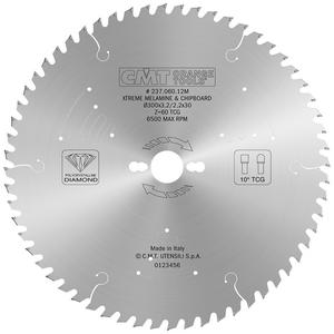 CMT XTREME gyémánt körfűrésztárcsa kétoldalas laminált bútorlaphoz, finom vágásokhoz; D=250-350; Z=48-96