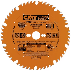 CMT ipari ITK PLUS kombinált fűrészlap; D=250x30; Z50