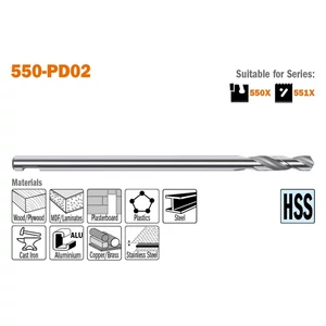 CMT fúrószár körkivágóhoz, HSS D=6,35x125 mm