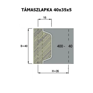 OMAS 5 mm-es támaszlapka az ART 400-as szerszámokhoz; 40x35x5