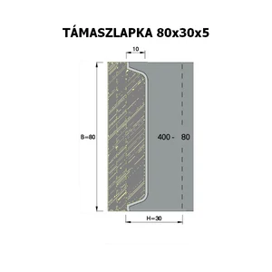 OMAS 5 mm-es támaszlapka az ART 400-as szerszámokhoz; 80x30x5
