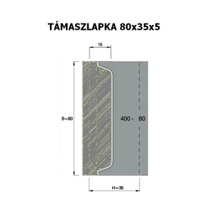 OMAS 5 mm-es támaszlapka az ART 400-as szerszámokhoz; 80x35x5
