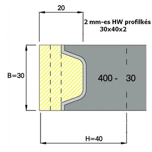 OMAS 2 mm-es keményfém cserelapka az ART 400-as szerszámokhoz; 30x40x2