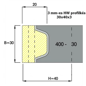 OMAS 3 mm-es keményfém cserelapka az ART 400-as szerszámokhoz; 30x40x3
