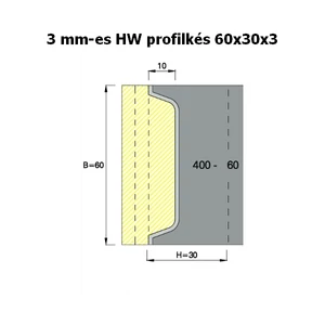 OMAS 3 mm-es keményfém cserelapka az ART 400-as szerszámokhoz; 60x30x3