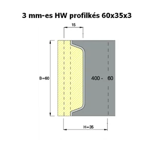 OMAS 3 mm-es keményfém cserelapka az ART 400-as szerszámokhoz; 60x35x3