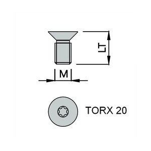 OMAS süllyesztettfejű tövigmenetes csavar M5x10