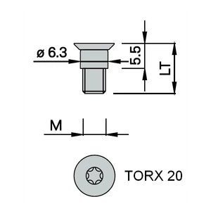 OMAS süllyesztettfejű csavar M5x12