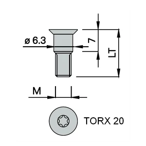 OMAS süllyesztettfejű csavar M5x15