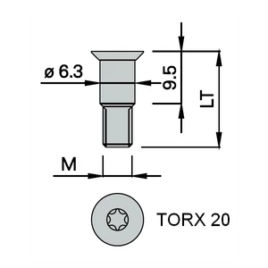 OMAS süllyesztettfejű csavar M5x16