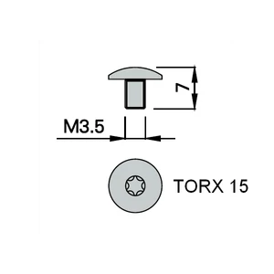 Omas félgömbfejű csavar M3,5x7