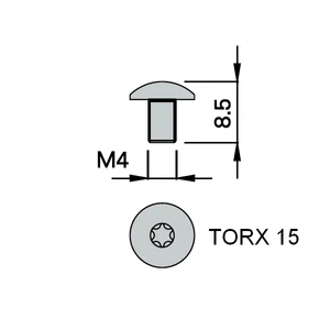 Omas félgömbfejű csavar M4x8,5