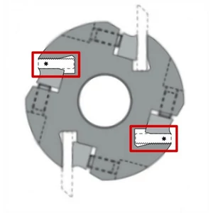 OMAS hátul bordázott vak kés az ART 383-as marófejekhez; B=40-230 mm