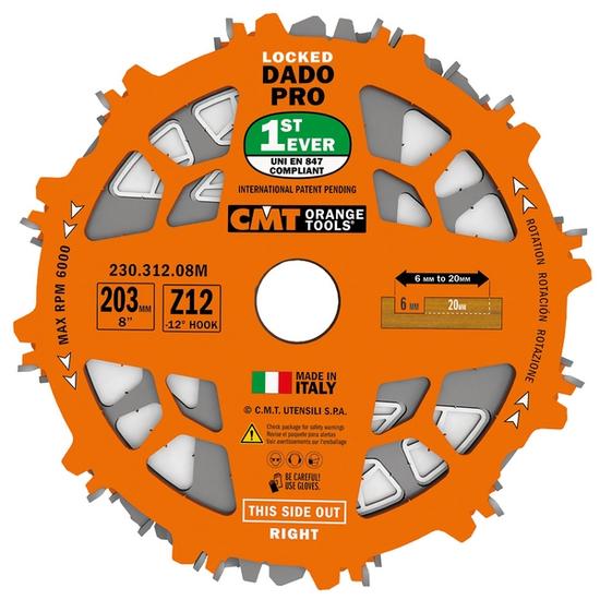 01. CMT ipari speciális DADO PRO szett, D=203x30; Z=12