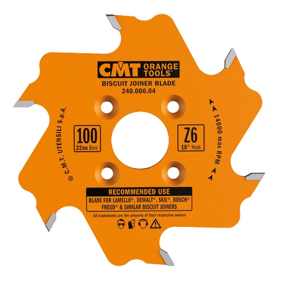 03. CMT ipari, lamelló maró szerszám, D=100x3.96x22; Z6 ATB