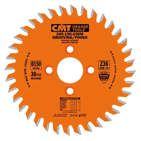 CMT Ipari horonyvágó körfűrésztárcsák 3-6 mm-ig; D=150x30; Z=36