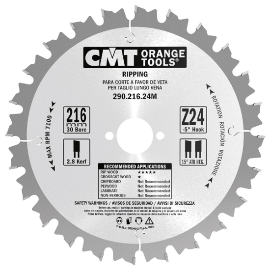 CMT ipari hasító körfűrészlap D=300-500x30 Z=24-44