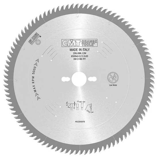 CMT Xtreme hosszú élettartamú körfűrésztárcsa bútorlaphoz, finom vágásokhoz; D=250-350; Z=78-108