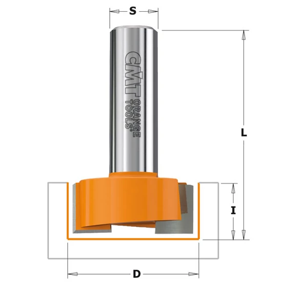CMT Keményfém lapkás zsanérhely maró szerszám, D=12,7-31,7; S=12