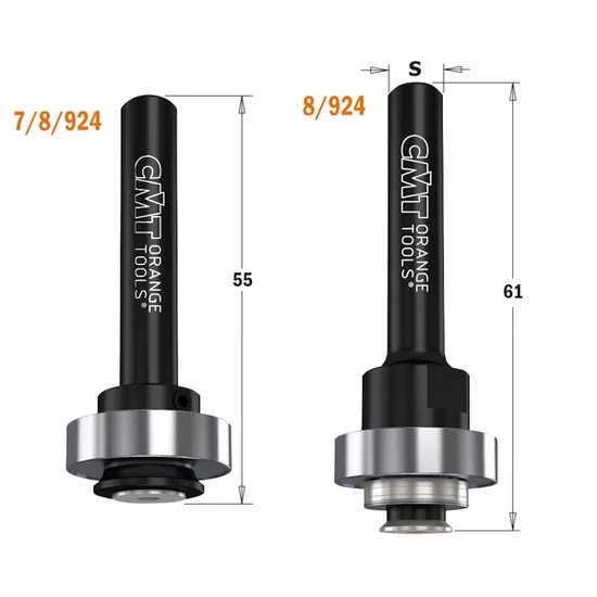 CMT Befogószár a 823-as nútmarókhoz csapággyal, S=6-12,7