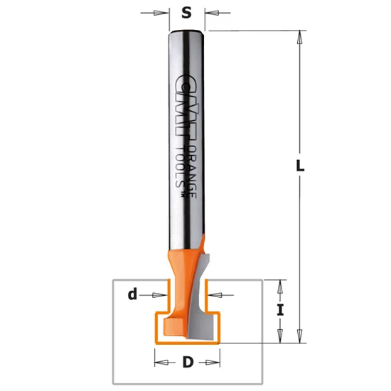 CMT Keményfém lapkás T-nútmaró, D=19,5x12,6x17,5; S=8