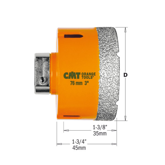 CMT Gyémánt élű száraz körkivágó szerszámok, 32-111 mm mérettartományban
