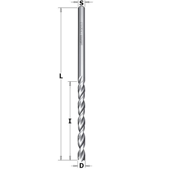 CMT Tömör keményfém spirálfúró negatív éllel, D=2,5-5; L=55