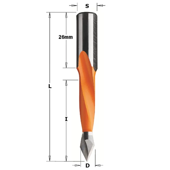 CMT Átmenő sorozatfúró, D=4-12,7; L=70; S=10