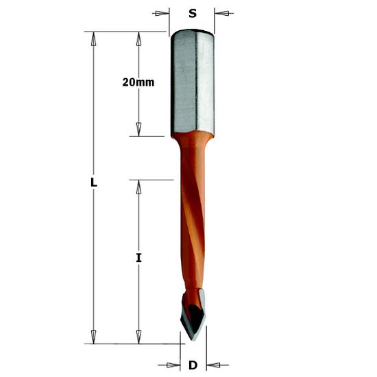 CMT Átmenő sorozatfúró, D=5-8; L=70; S=8
