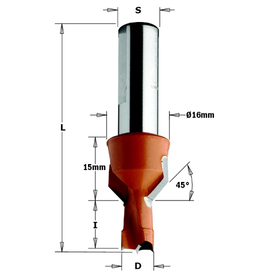 CMT Sorozatfúró süllyesztett zsákfuratokhoz, D=8-10; L=57,5; S=10
