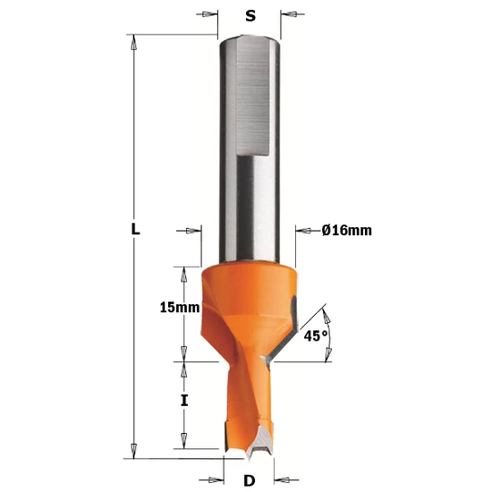 CMT Sorozatfúró süllyesztett zsákfuratokhoz, D=8-10; L=70; S=10