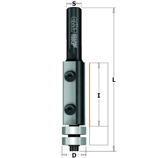 CMT Keményfém cserelapkás másoló marószerszám dupla csapággyal, D=19x50; S=12-12,7
