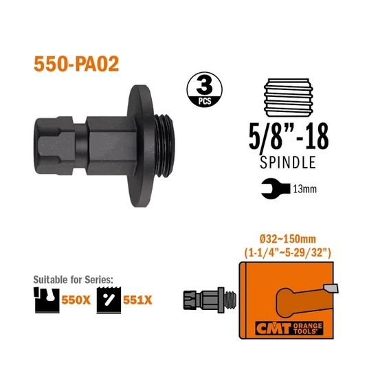 CMT Adapter  Ø32 - 150 mm-es körkivágókhoz (3db )