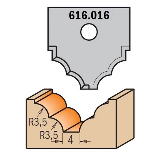 CMT profilos CNC marólapka; 616.016