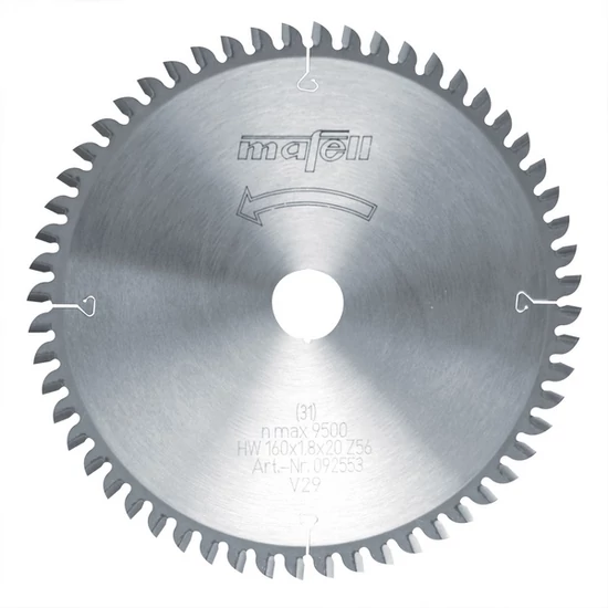 Mafell HM fűrészlap, 160x1,2/1,8x20 mm, Z=56