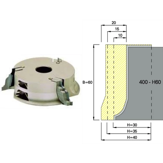 Omas multiprofil marófej; ART 400-H; D=137; B=60