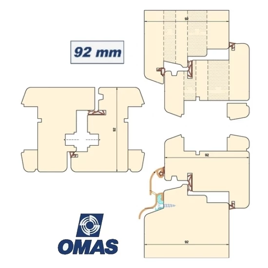 02. OMAS VARIO  ablakgyártó szerszám 95651W, keresztmetszet 92 mm