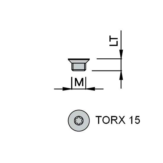 OMAS süllyesztettfejű tövigmenetes csavar M4x3,4