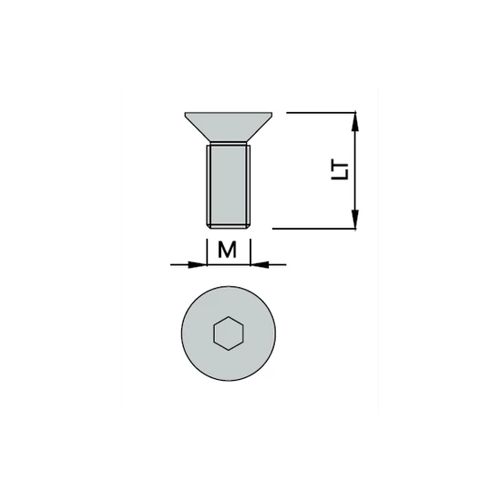 OMAS süllyesztettfejű tövig menetes csavarok M4-M6; LT=10-20