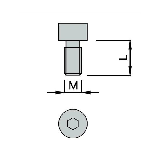 OMAS belső kulcsnyílású csavarok M3-M6; LT=10-115