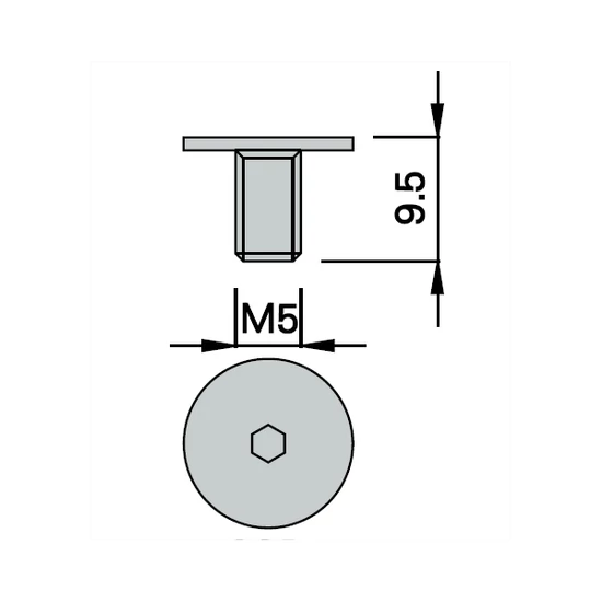 OMAS laposfejű csavar M5x9,5