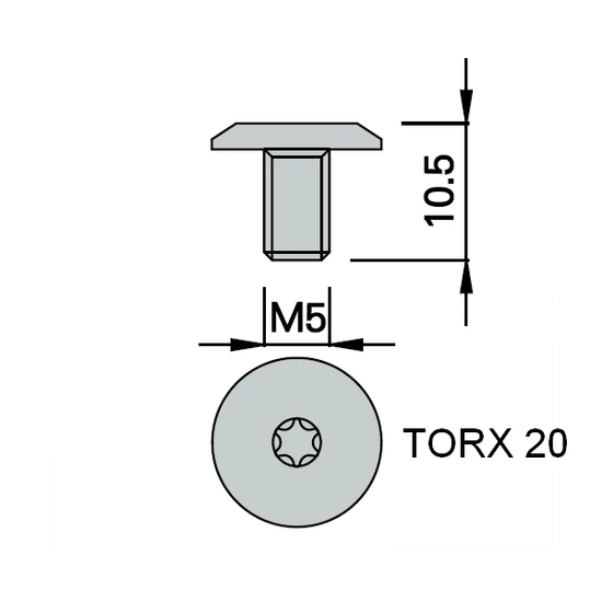 OMAS kalapácsfejű csavar M5x8
