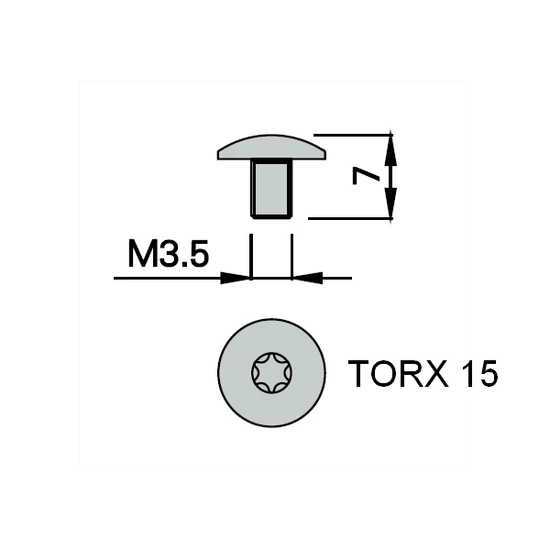 Omas félgömbfejű csavar M3,5x7