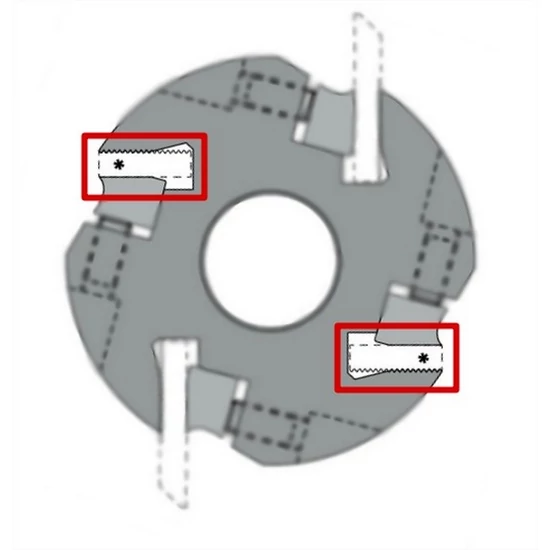 OMAS hátul bordázott vak kés az ART 383-as marófejekhez; B=40-230 mm