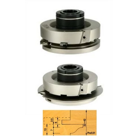 OMAS cserélhető lapkás kontra profilos beltéri- és bútorajtó gyártó szerszám pár, K426-5P