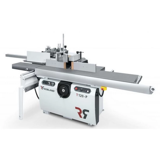 05. Robland T120PM marógép 7 kW oldalsó csapozókocsival, asztal szélesítővel és hosszabbítóval