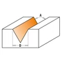 Kép 5/6 - CMT  Tömör- és keményfém lapkás V-nútmaró, gravírozó szerszámok, D=6-12,7; A=35°-60°; S=6-12,7