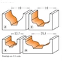 Kép 2/2 - CMT Keményfém lapkás dekorációs marók, "E" profil, S=6-8